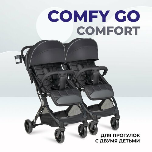 Коляска прогулочная для двойни Farfello Comfy Go Comfort, черный