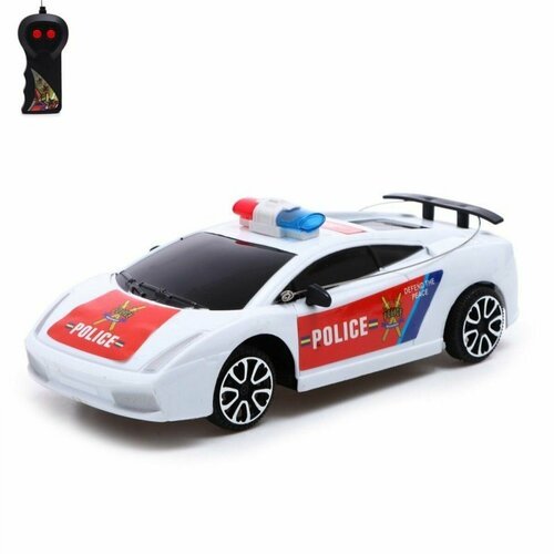 Машина радиоуправляемая Полицейский патруль , работает от батареек, цвет бело-красный