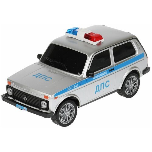 Машина радиоуправляемая LADA полиция 4x4 18 см, свет, цвет серый, Технопарк / машинки и техника