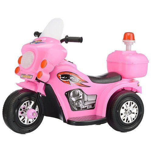 Детский Электромотоцикл, звук мотора, звук сирены, свет фар и лампочки R0002 (цвет розовый) ROCKET