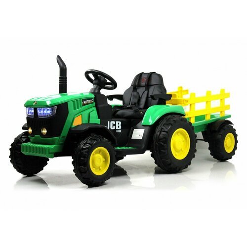 Электромобиль Трактор с Прицепом JCB Зеленый + пульт