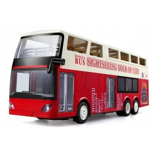 Автобус Double Eagle E640-003, 1:18, 34.5 см, красный/белый