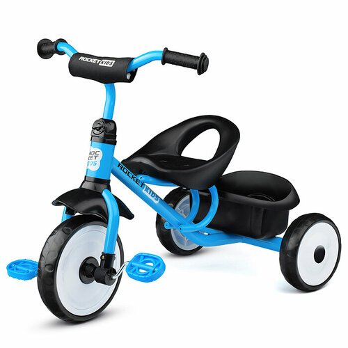 Велосипед трехколесный Rocket, колеса EVA 10'/8', цвет голубой