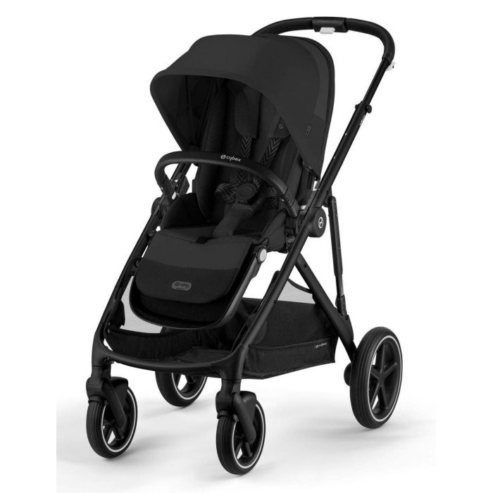 Прогулочные коляски Cybex Gazelle S BLK с корзиной и дождевиком на шасси Black Frame