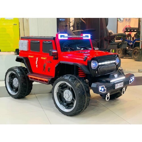 Электромобиль детский HN Jeep KP906 красный, полный привод, 4 WD, 2 места, пульт управления, от 3-8 лет