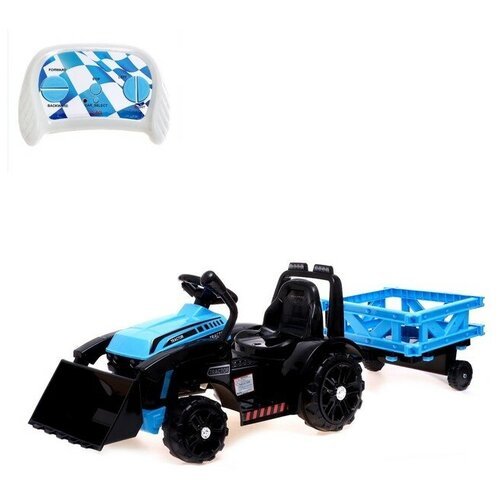 Электромобиль 'Трактор', с прицепом, цвет синий