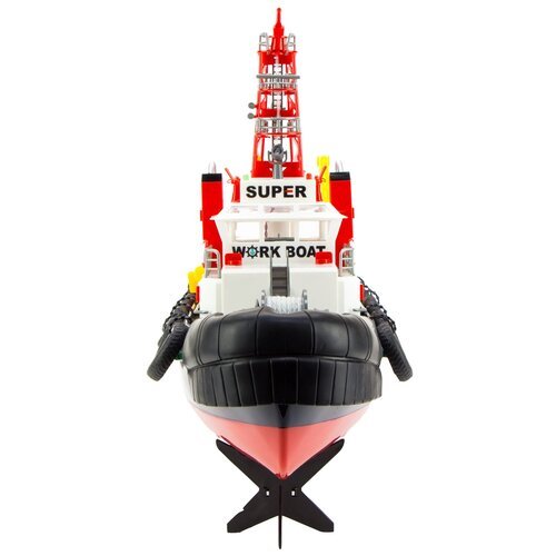 Корабль Heng Long Seaport Work Boat 3810, 1:20, 58 см, красный/черный/белый