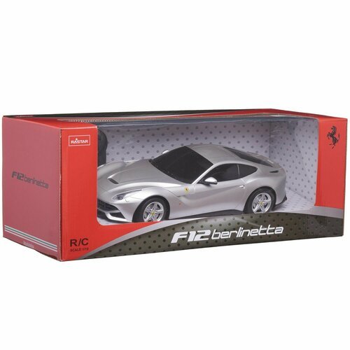 Машина р/у 1:18 Ferrari F12, цвет серябряный, светящиеся фары, 25.2*12.7*7см