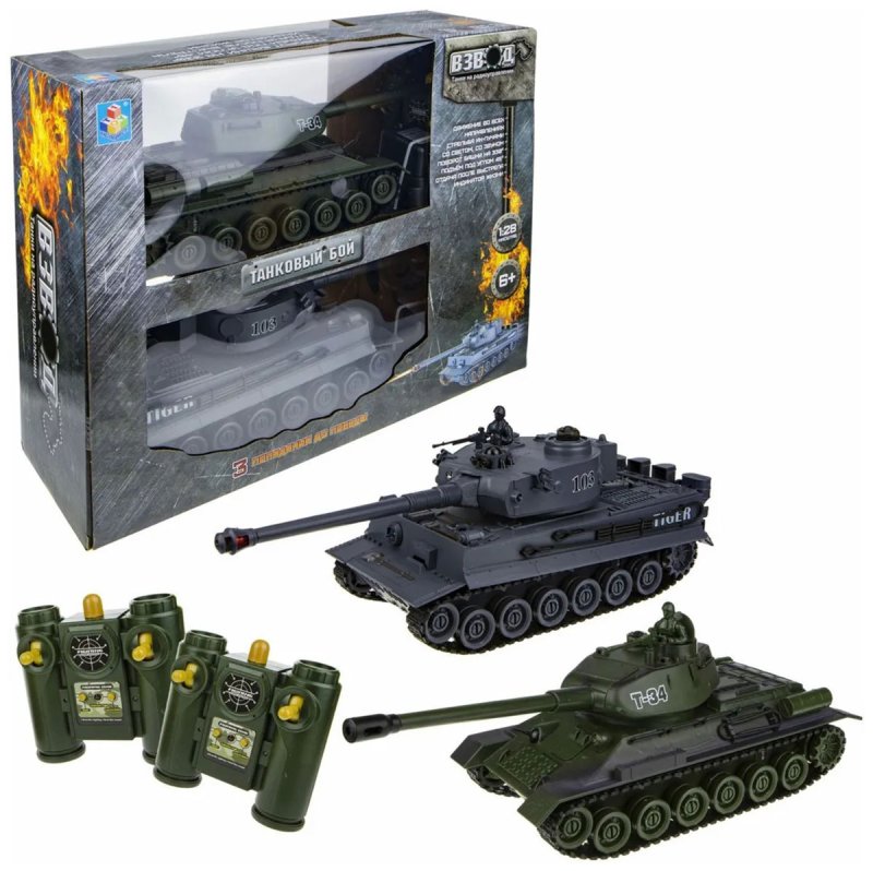 Танк 1 Toy Взвод танковый бой р/у (2 танка), 2,4 ГГц, 1:28 (35 см)