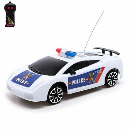 Машина радиоуправляемая Полицейский патруль , работает от батареек, цвет бело-синий