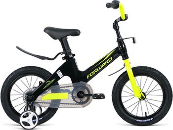 Велосипед Forward COSMO 14 (14'' 1 ск.) 2020-2021 черный/зеленый 1BKW1K7B1005