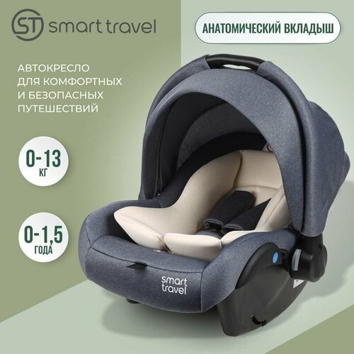 Автокресло детское, автолюлька для новорожденных Smart Travel First Lux от 0 до 13 кг, Blue