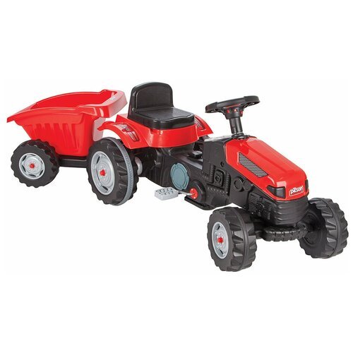 Педальная машина Tractor с прицепом Pilsan Red/Красный (3-8лет)