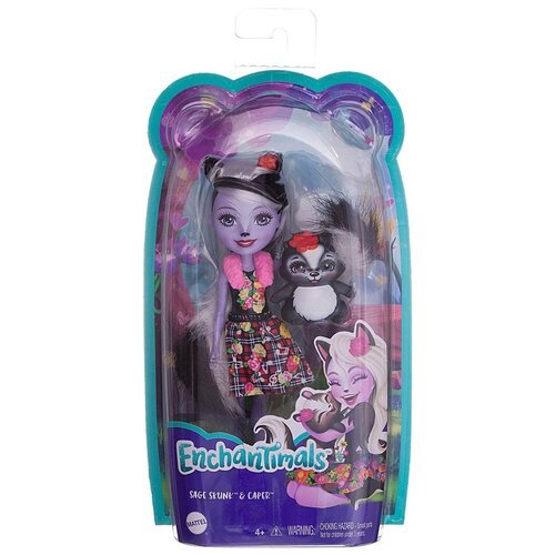 Кукла Enchantimals Сэйдж Скунси с питомцем Кейпер - Mattel [DVH87/Скунс]