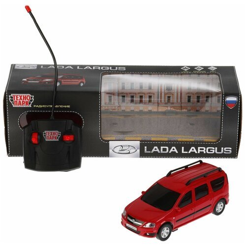 Машина р/у Lada Largus 18 см, свет, красн, в коробке