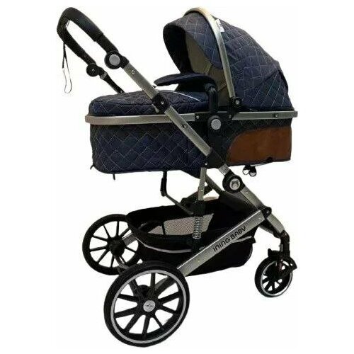 Коляска универсальная 2в1 Ining Baby KJ-242 с сумкой Для детей с рождения и до 3х лет, цвет синий