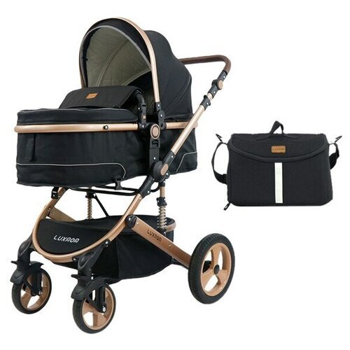 Детская Коляска 2в1 LUXMOM 518, коляска для новорожденных, цвет черный, коляска-трансформер