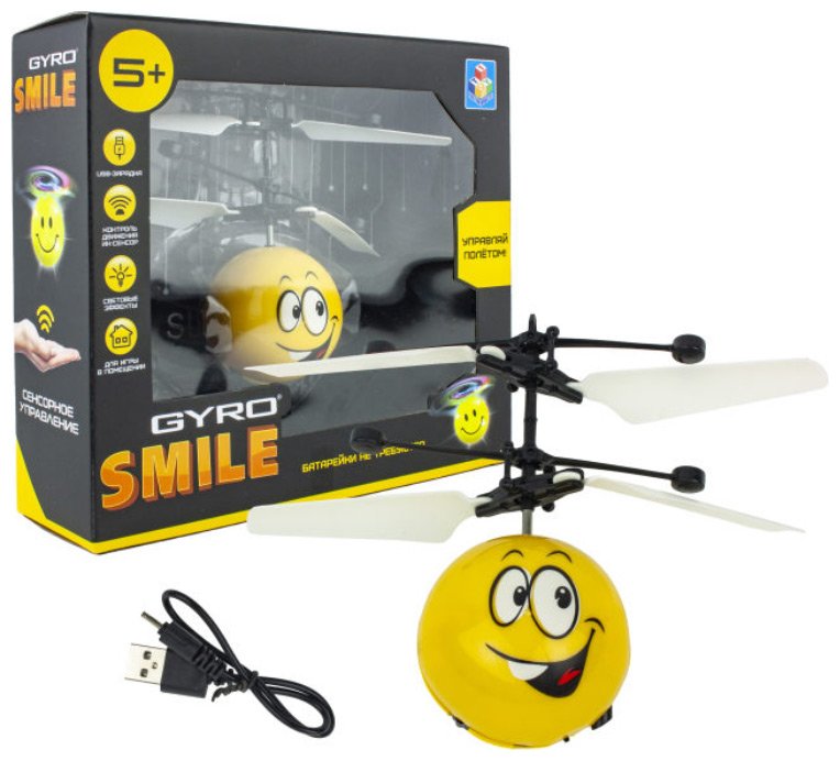 Вертолет 1 Toy на сенсорном управлении Gyro-Smile, со светом, акб, коробка Т16683