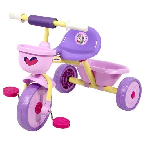 Велосипед 3кол. Primo складной розово-сиреневый Единорог Moby Kids 646236