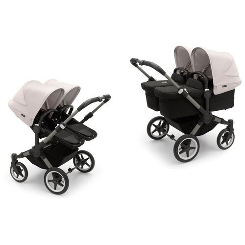 Детская коляска 2 в 1 для двойни и погодок Bugaboo Donkey5 Twin Graphite/Midnight Back//Misty White