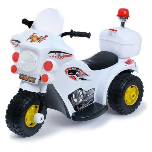 QUNXING TOYS Детский электромобиль «Мотоцикл шерифа», цвет белый