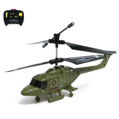 Вертолет радиоуправляемый 'Армия', заряд от USB, свет, цвет зеленый 7817334